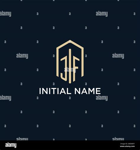 Jf Initial Monogram Logo With Hexagonal Shape Style Real Estate Logo