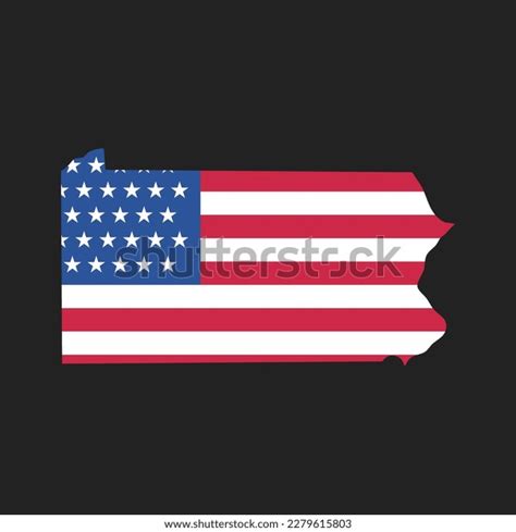 Pennsylvania Map State American Flag Vector Stock Vector (Royalty Free ...