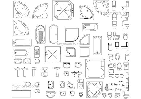 Sanitary Ware Set Dwg Free Cad Blocks Download