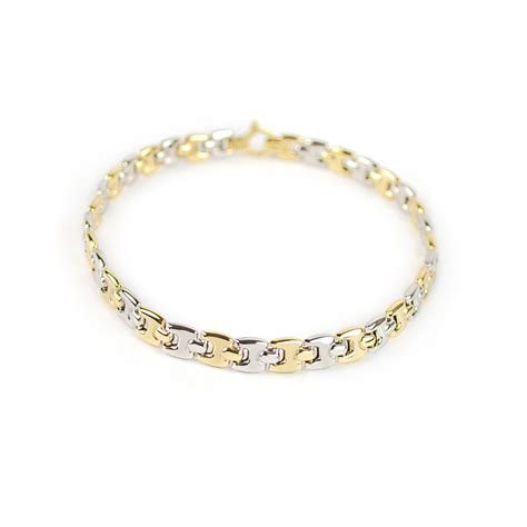 Bracciale Uomo Bicolore In Oro Giallo E Oro Bianco Sari Gold