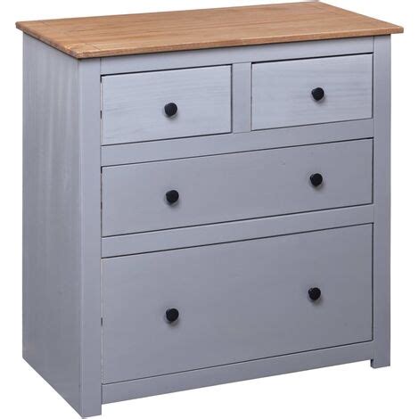 Aparador De Madera De Pino Estilo Panam Gris X X Cm