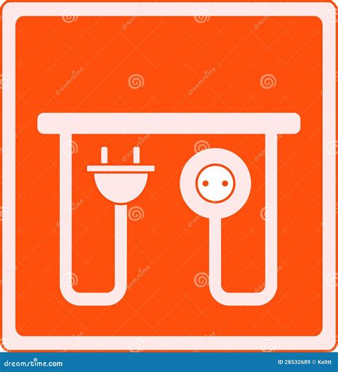 Icon with AC Outlet and Plug Stock Vector - Illustration of development ...