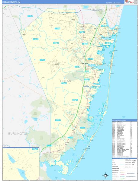 Ocean County Zip Code Map