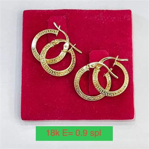 Mm Hoop Earrings In Karat Saudi Gold Women S Fashion Jewelry