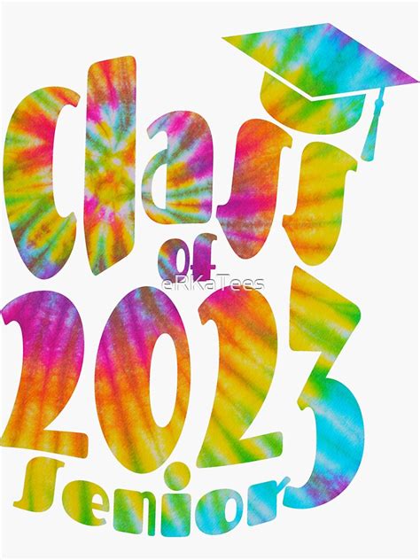 Class Of Senior Groovy Tie Dye Senior Colorful Yellow Pink