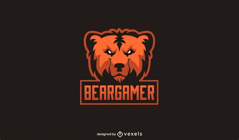 Gaming Bear Wild Animal Logo Design Vector Download