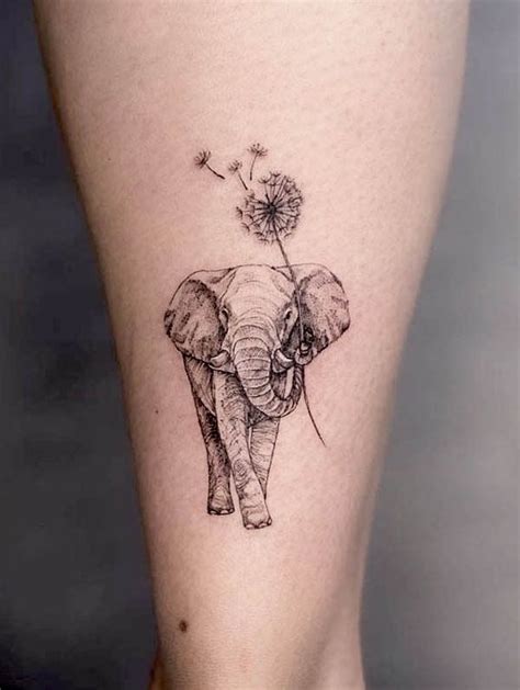 Dandelion And Elephant Tattoo By Maymay Tattoo Elephant Tattoos