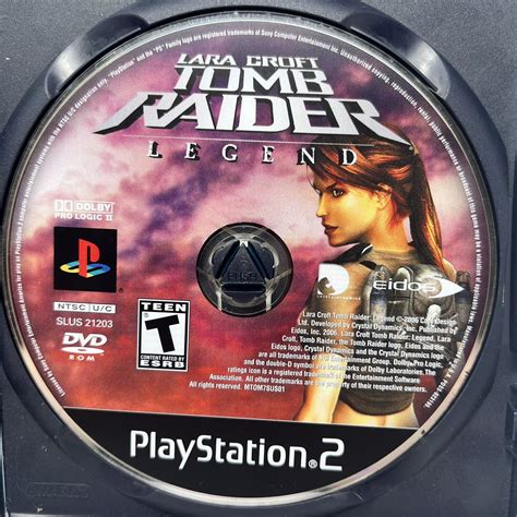 Lara Croft Tomb Raider Legend Ps2 Sony Playstation 2 No Manual Black