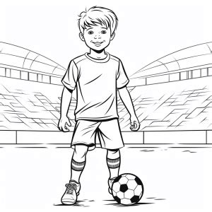 Junge Fu Ballspieler Dribbling Ausmalbild Kreativer Spa F R Kinder