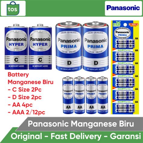 Promo Panasonic Battery Manganese Zinc Carbon Biru Baterai AA AAA C D