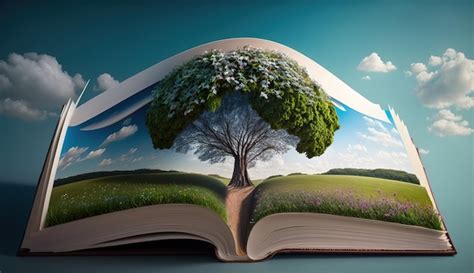 Premium AI Image The Concept Of A Book Or Tree Of Knowledge Growing