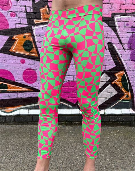 Circus Wave Uv Meggings Art Leggings Crazy Leggings Festival Pants