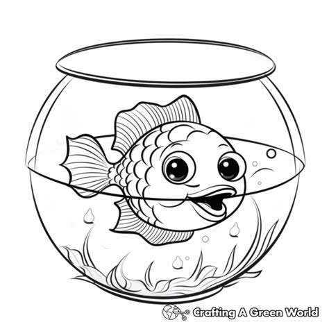 Fish Bowl Coloring Pages Free Printable