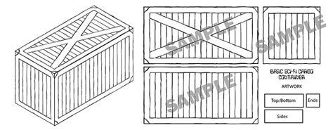 Sci Fi Cargo Container Card Model Kit Basic The Black Fortress