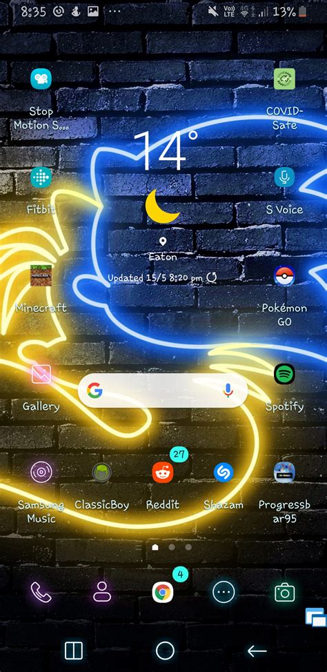 I merged a galaxy theme with a sonic wallpaper, it looks awesome! : r ...