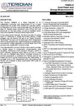 78M6618 IMR F2 Datasheet Maxim Integrateds 78M6618 Octal Power And