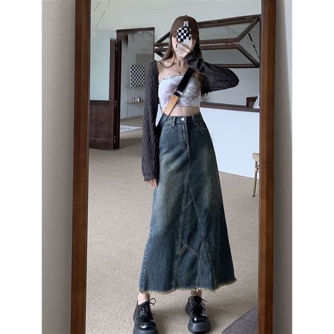 Niche Hot Girl Design Lotus Leaf Hip Covered Fishtail Skirt Female Slimmer Look High Waist Slit