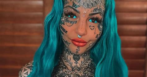 Tattoo Model Strips Down To Bikini After Covering Of Her Body In Ink Daily Star