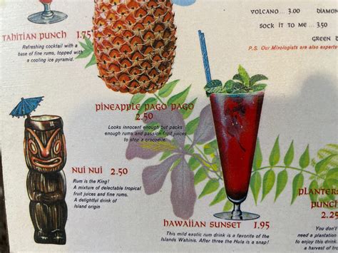 Vintage Tiki Restaurant Drink Menu Art Etsy