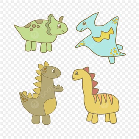 gambar karakter kartun dinosaurus lucu  ramah  warna cerah