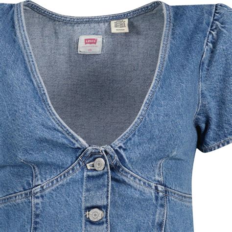 Levi S Erin S Mini Fitted Denim Mini Dress Indigo Stonewash