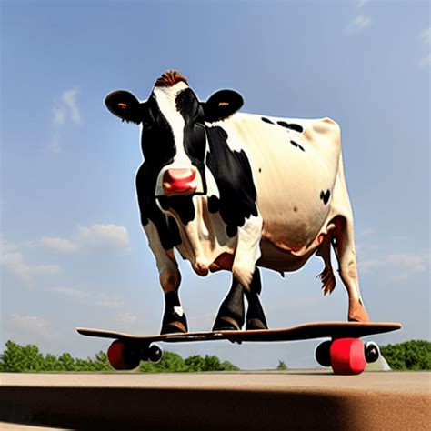 Cow Skateboarding Graphic · Creative Fabrica