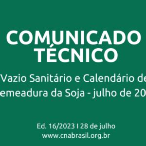 Vazio Sanit Rio E Calend Rio De Semeadura Da Soja Confedera O Da