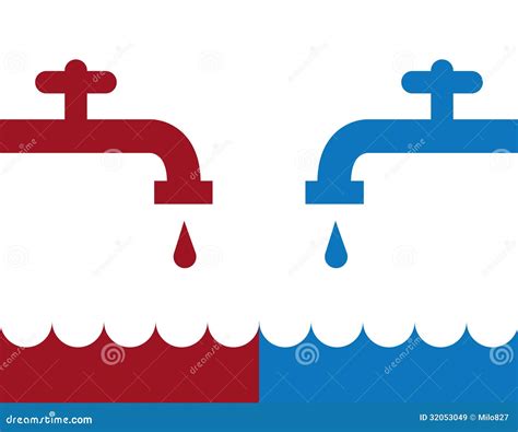 Water Faucet Hot Cold stock vector. Illustration of warm - 32053049