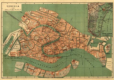 Old map of Venice, Italy - Art Source International