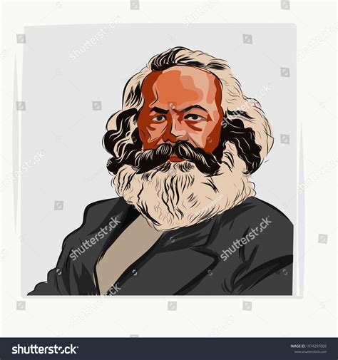 Illustration Art Karl Marx Karl Heinrich Ilustración De Stock