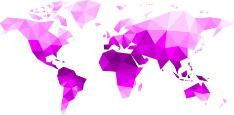 Polygonal World Map On Transparent Background 17178742 PNG