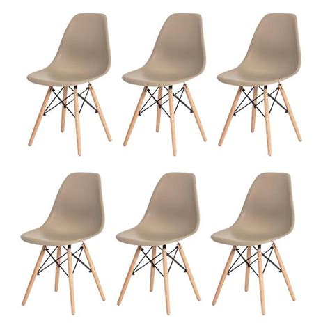 Kit Cadeiras Charles Eames Eiffel Nude Base Madeira Leroy Merlin