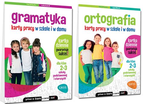 ORTOGRAFIA GRAMATYKA KLASA 2 3 KARTY PRACY W SZKOLE I W DOMU ĆWICZ