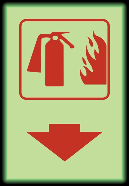 Arrow Down Fire Extinguisher Western Safety Sign