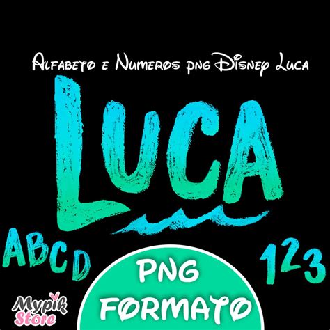 Kit Digital Alfabeto e Números PNG Disney Luca