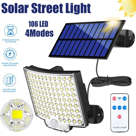 106LED Luz Solar Super Brilhante De Parede Exterior Lâmpada De