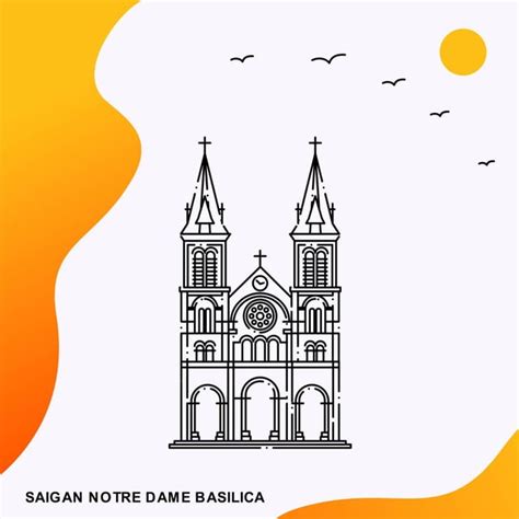 Notre Dame Vector Png Images Travel Saigan Notre Dame Basilica Poster