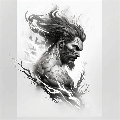 Hades Tattoo Design White Background Png File Download High Resolution