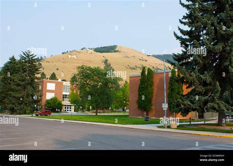 Missoula Montana Campus Of University Of Montana With M On Mountain