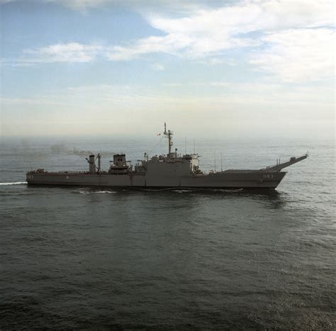 An Aerial Starboard View Of The Us Navy Usn Newport Class Tank