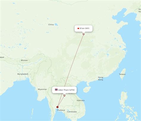 All Flight Routes From Xian To Udon Thani Xiy To Uth Flight Routes