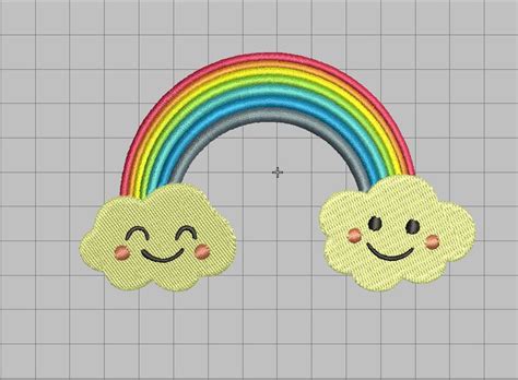 Rainbow Embroidery Design Machine Embroidery Boho Rainbow Etsy