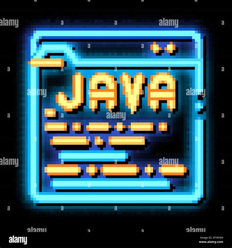 Coding Language Java System Neon Glow Icon Illustration Stock Vector