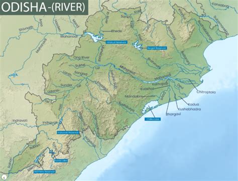 Odisha River Map - UPSC