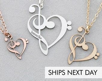 Bass Clef Jewelry | Etsy