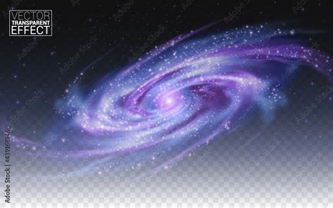 Realistic Galaxy. transparent background effect. Spiral galaxy template ...