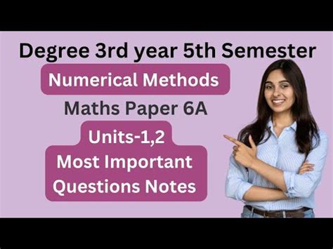 Degree Th Sem Maths Paper A Imp Questions With Answers Numerical