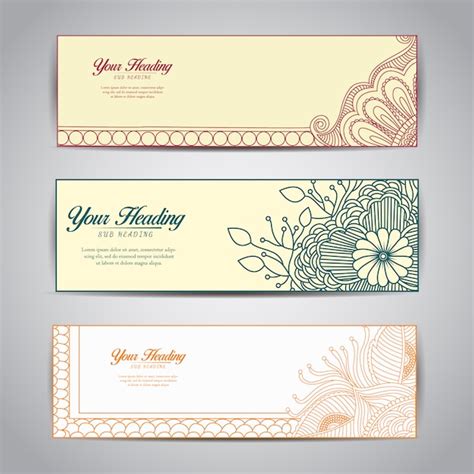 Colecci N De Banners Decorativos Vector Gratis