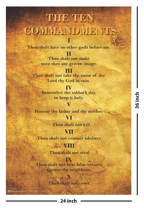 The Ten Commandments Poster 24 X 36