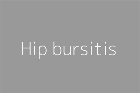 Hip bursitis - SportsMed Physical Therapy